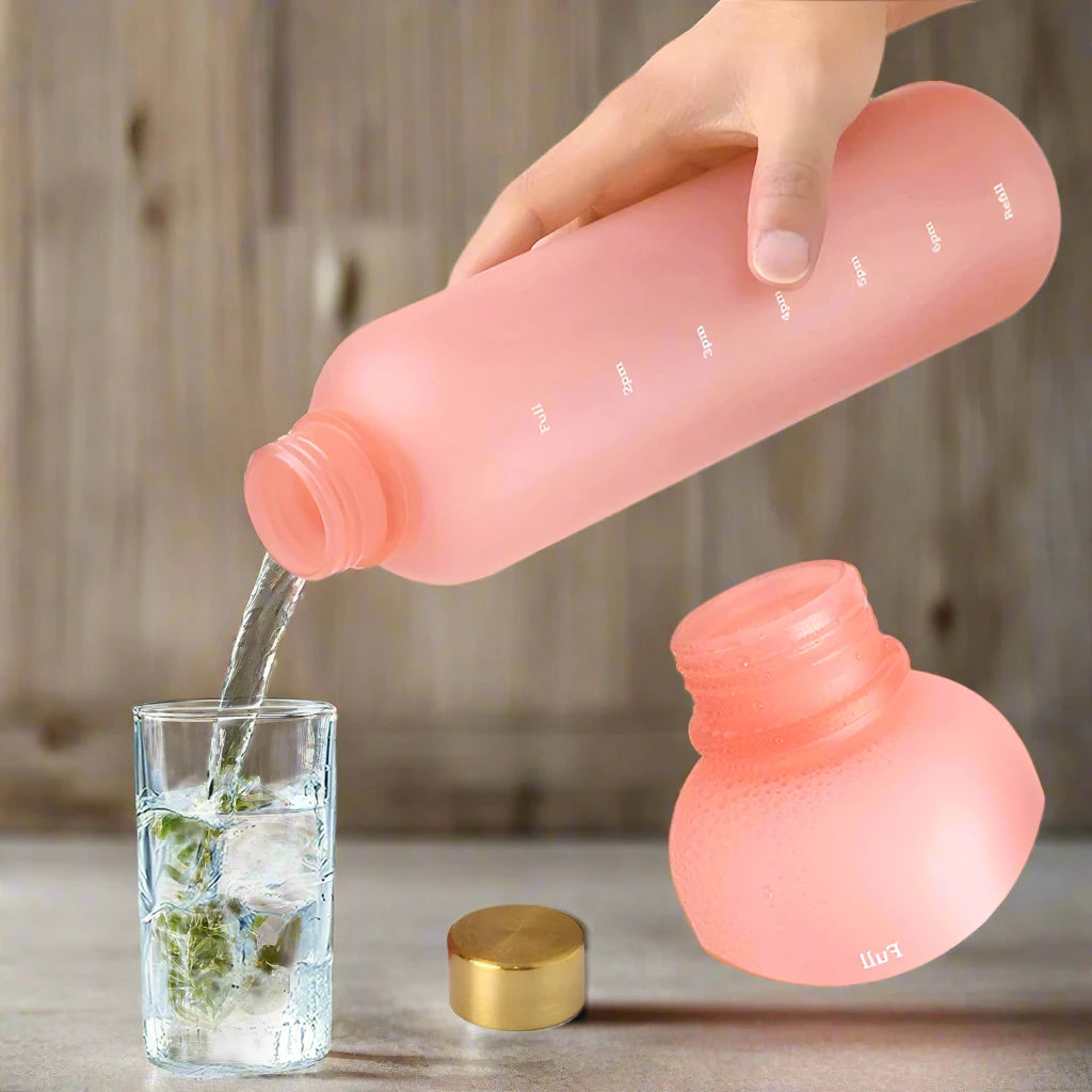 1L Wasserflasche mit Zeitmarkierung